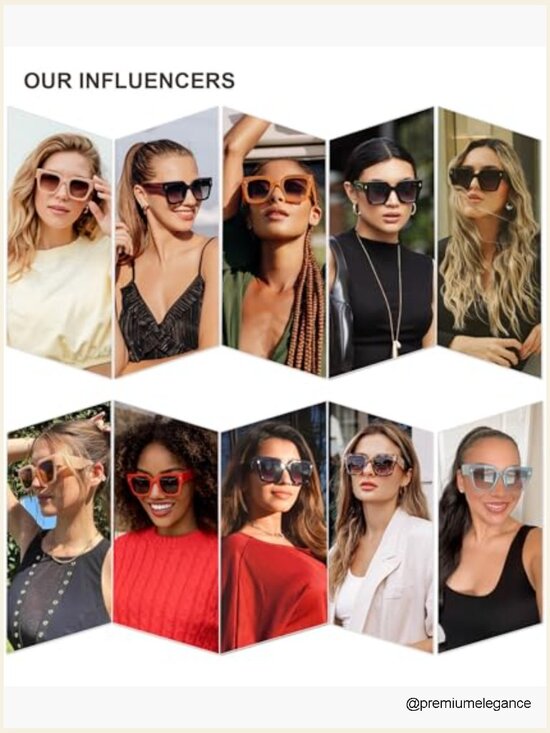 Vintage Oversized Square Sunglasses for Women Retro Large UV400 Protection